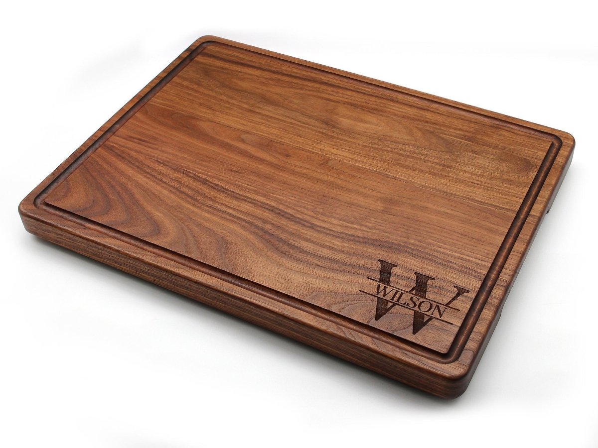 1.25” Thick Extra Large Wood Cutting Board with Feet, Pocket Handles and Juice Groove, 24x18”x1.25 Inches Thick, Gift For Dad, 100% USA Made, - Country Life Natural Foods