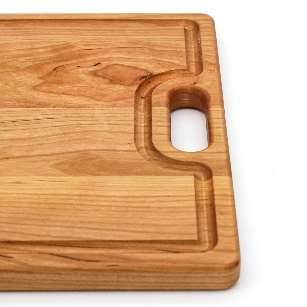 Large Cherry Wood Cutting Board With Juice Groove and Handles 18 x 12 Inches, Cherry Charcuterie Board, Cherry Cheese Board, 100% USA Made, - Country Life Natural Foods