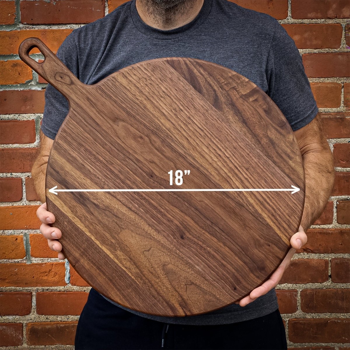 XL Walnut Paddle Cutting Board With Handle, Round Charcuterie Board, Wedding Gift, Charcuterie Board With Handle, 100% Handmade in the USA, - Country Life Natural Foods