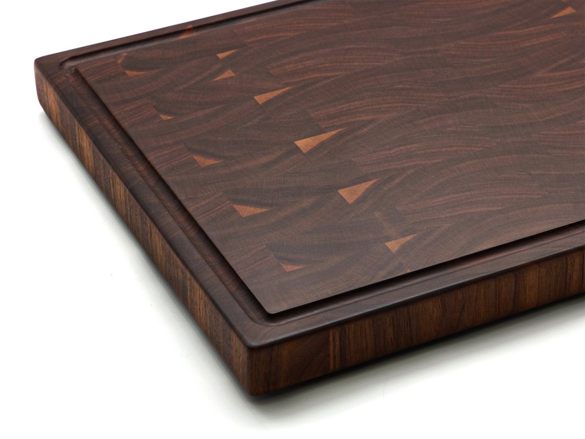 Large End Grain Walnut Cutting Board with Juice Groove, Butcher Block with Rubber Feet, Up to 2” Thick, Wedding Gift, Gift for Dad, USA Made, - Country Life Natural Foods