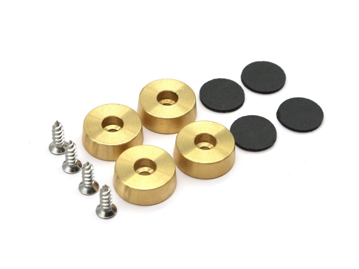 Premium Brass Cutting Board Feet - Set of 4, Includes Non-Slip Pads, and Phillips Screws. 1" Diameter Brass Hardware. 100% Made in the USA, - Country Life Natural Foods