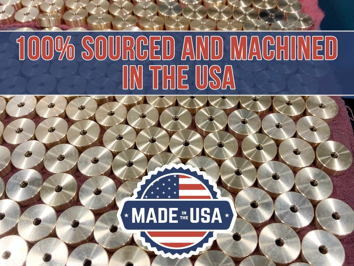 Premium Brass Cutting Board Feet - Set of 4, Includes Non-Slip Pads, and Phillips Screws. 1" Diameter Brass Hardware. 100% Made in the USA, - Country Life Natural Foods
