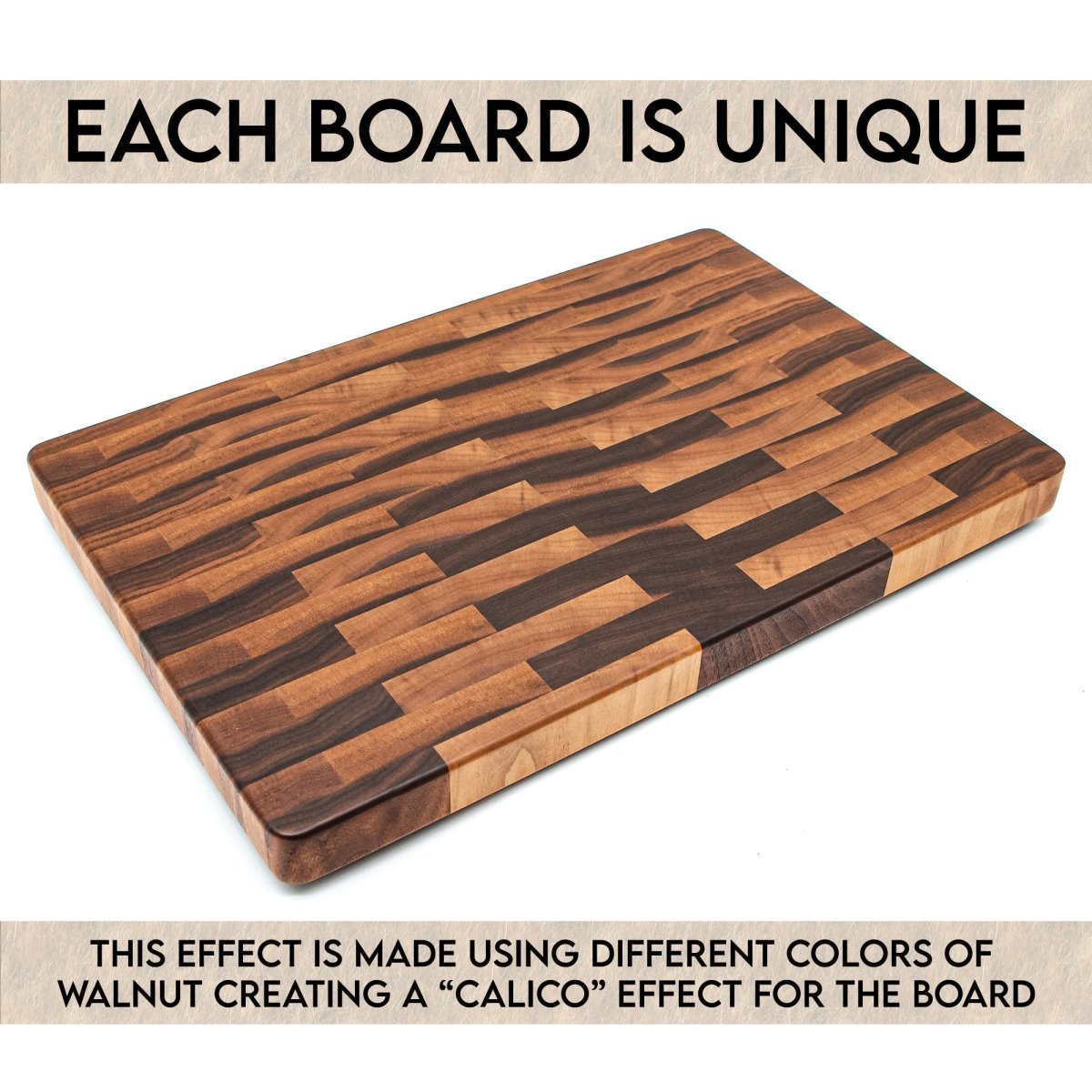 Large End Grain Calico Walnut Cutting Board, Walnut Butcher Block with Rubber Feet, Up to 2” Thick, Wedding Gift, Anniversary Gift, USA Made, - Country Life Natural Foods