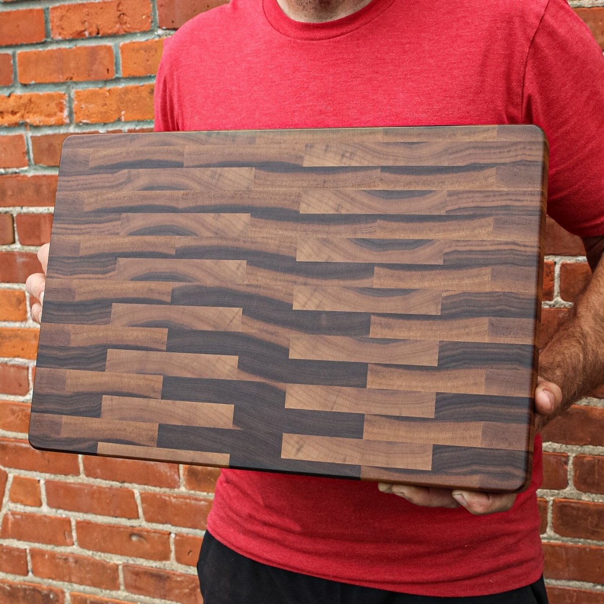 Large End Grain Calico Walnut Cutting Board, Walnut Butcher Block with Rubber Feet, Up to 2” Thick, Wedding Gift, Anniversary Gift, USA Made, - Country Life Natural Foods