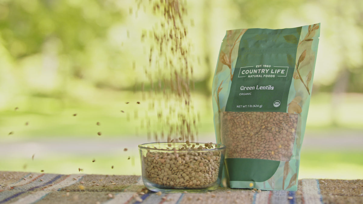 Load and play video in Gallery viewer, Green Lentils, Organic