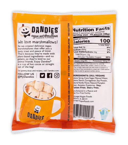 Marshmallows, Dandies, Vegan, Pumpkin (Mini), Candy - Country Life Natural Foods