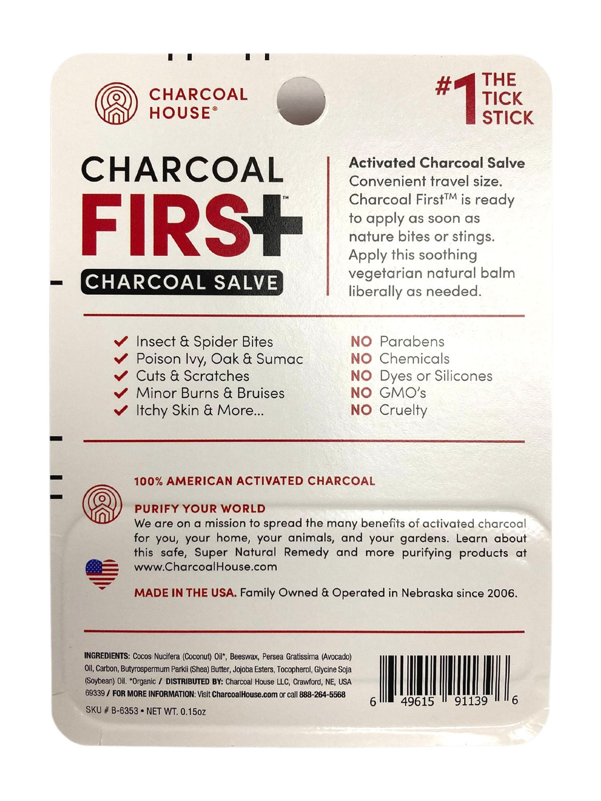 Salve Stick, Charcoal, Health & Beauty - Country Life Natural Foods