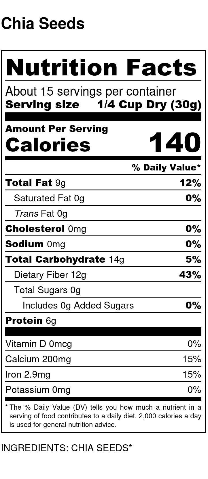 Chia Seeds, Organic, Seeds - Country Life Natural Foods