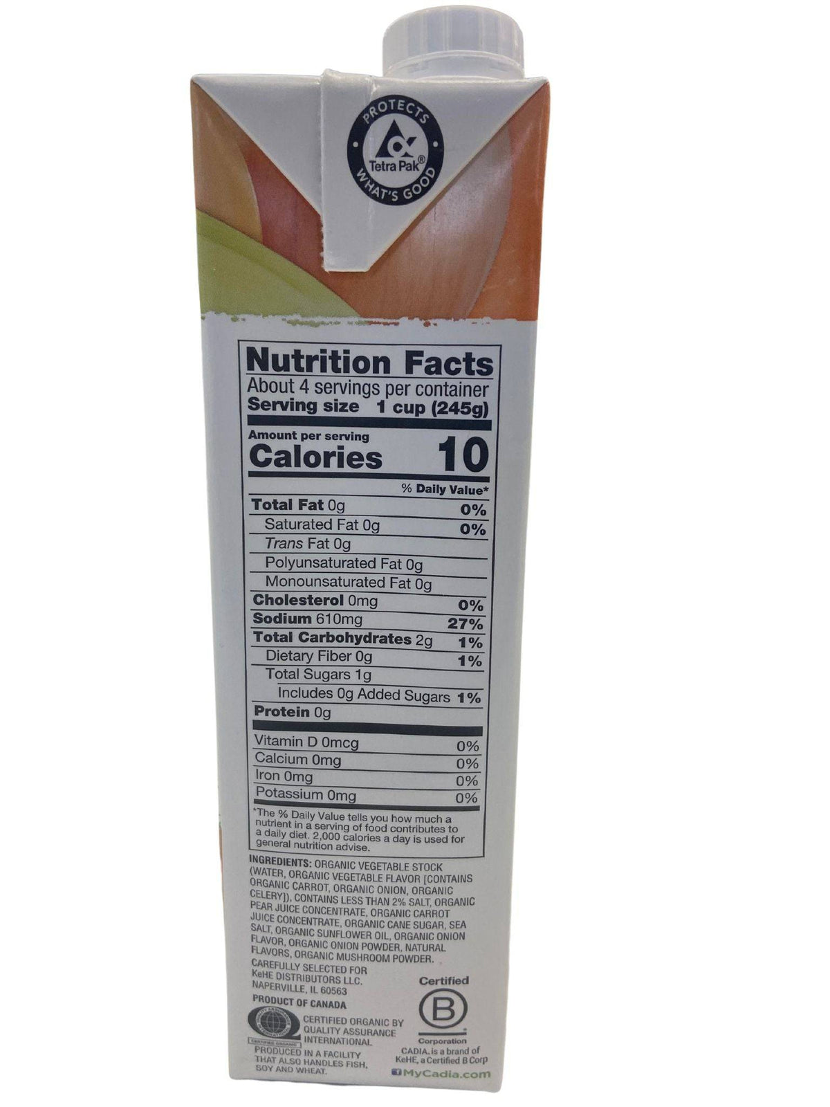 Vegetable Broth, Organic, Cadia, Soups & Broths - Country Life Natural Foods