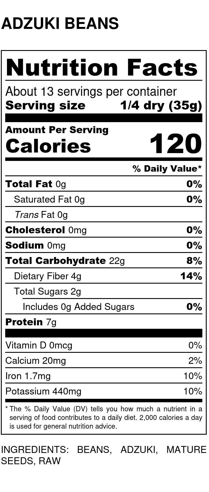 Adzuki Beans, Organic, Beans - Country Life Natural Foods
