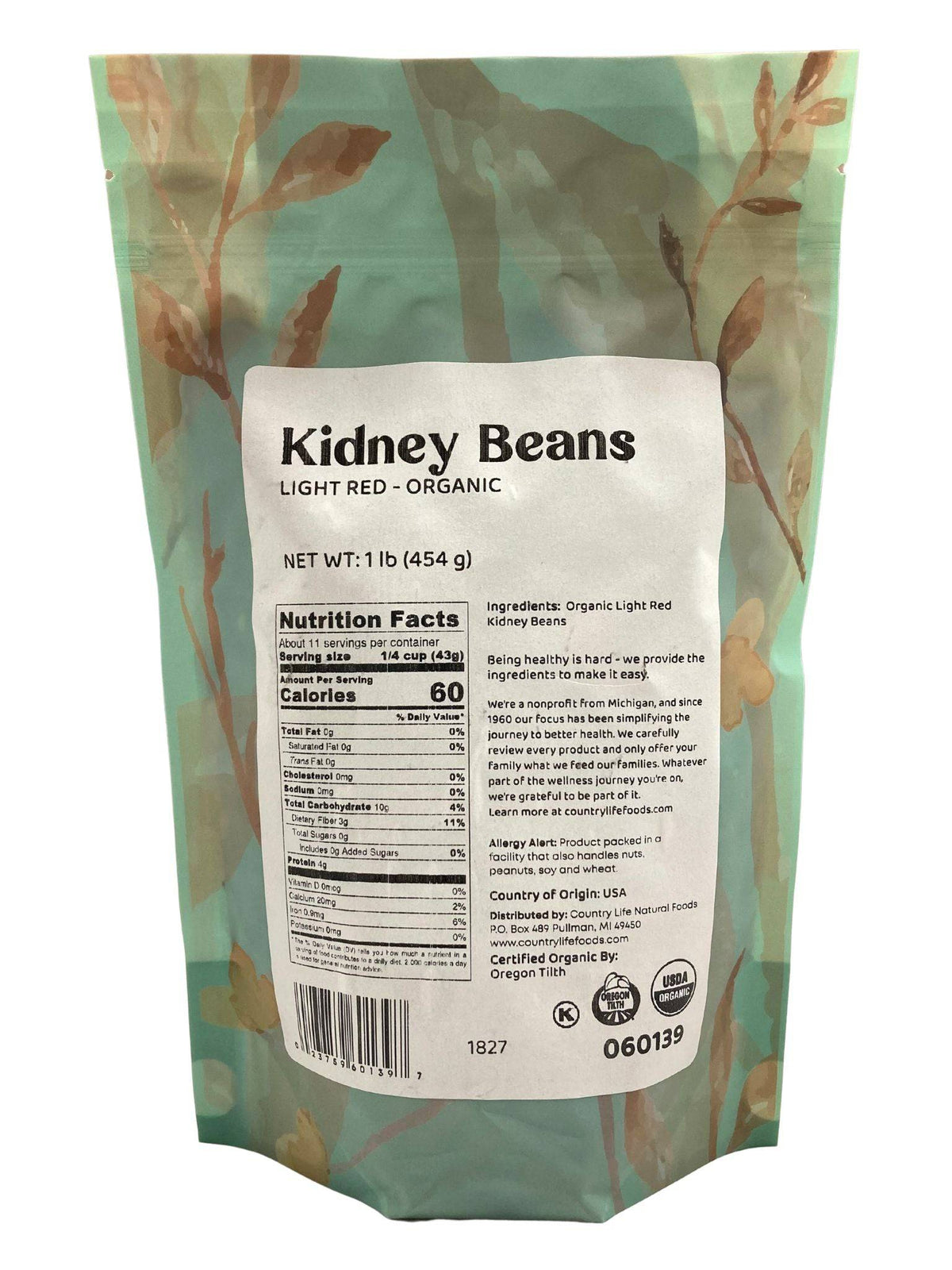 Kidney Beans, Light Red, Organic, Beans - Country Life Natural Foods