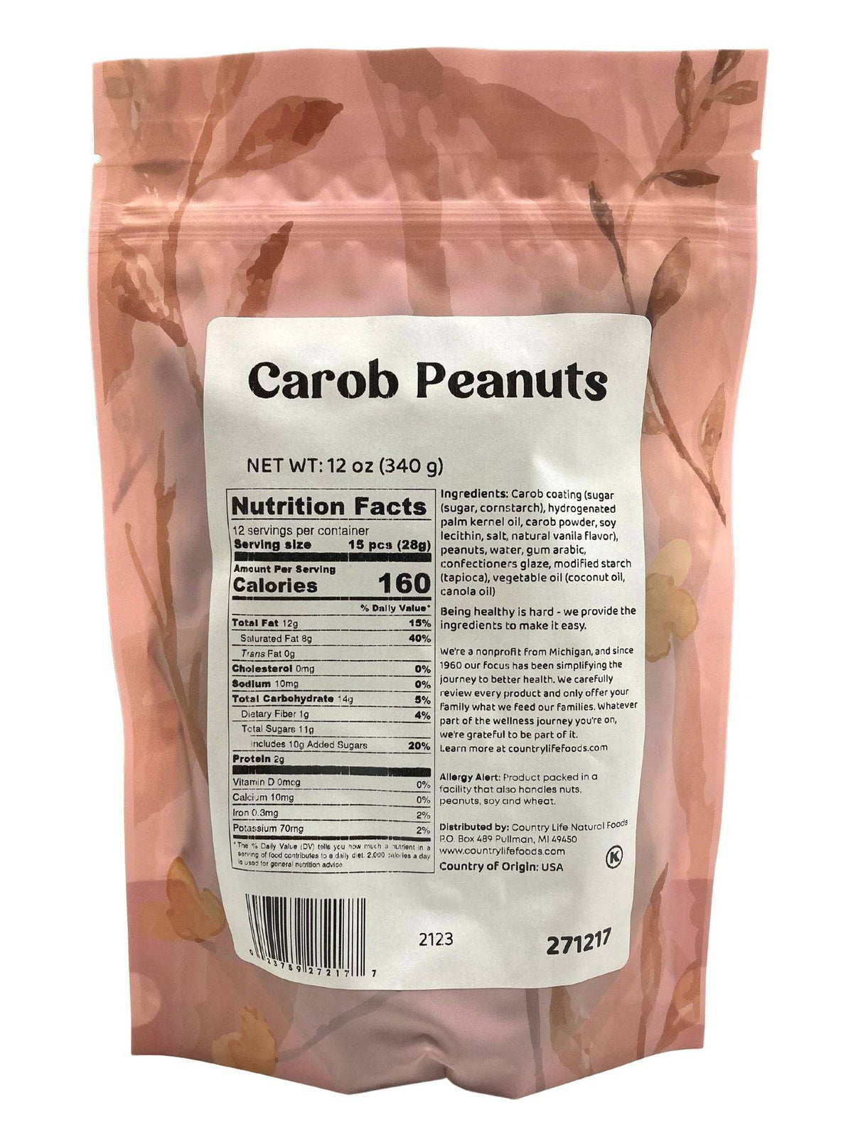 Carob Coated Peanuts, Carob - Country Life Natural Foods