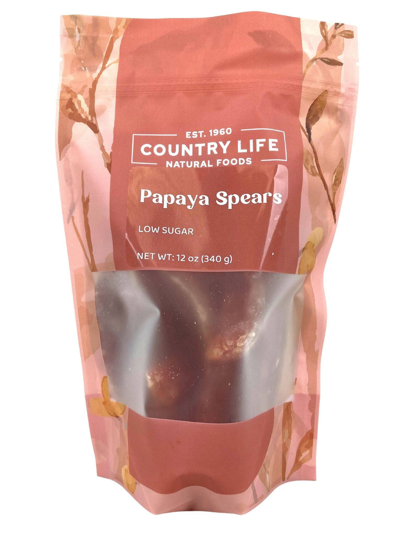 Papaya Spears, Low Sugar, Dried Fruit - Country Life Natural Foods