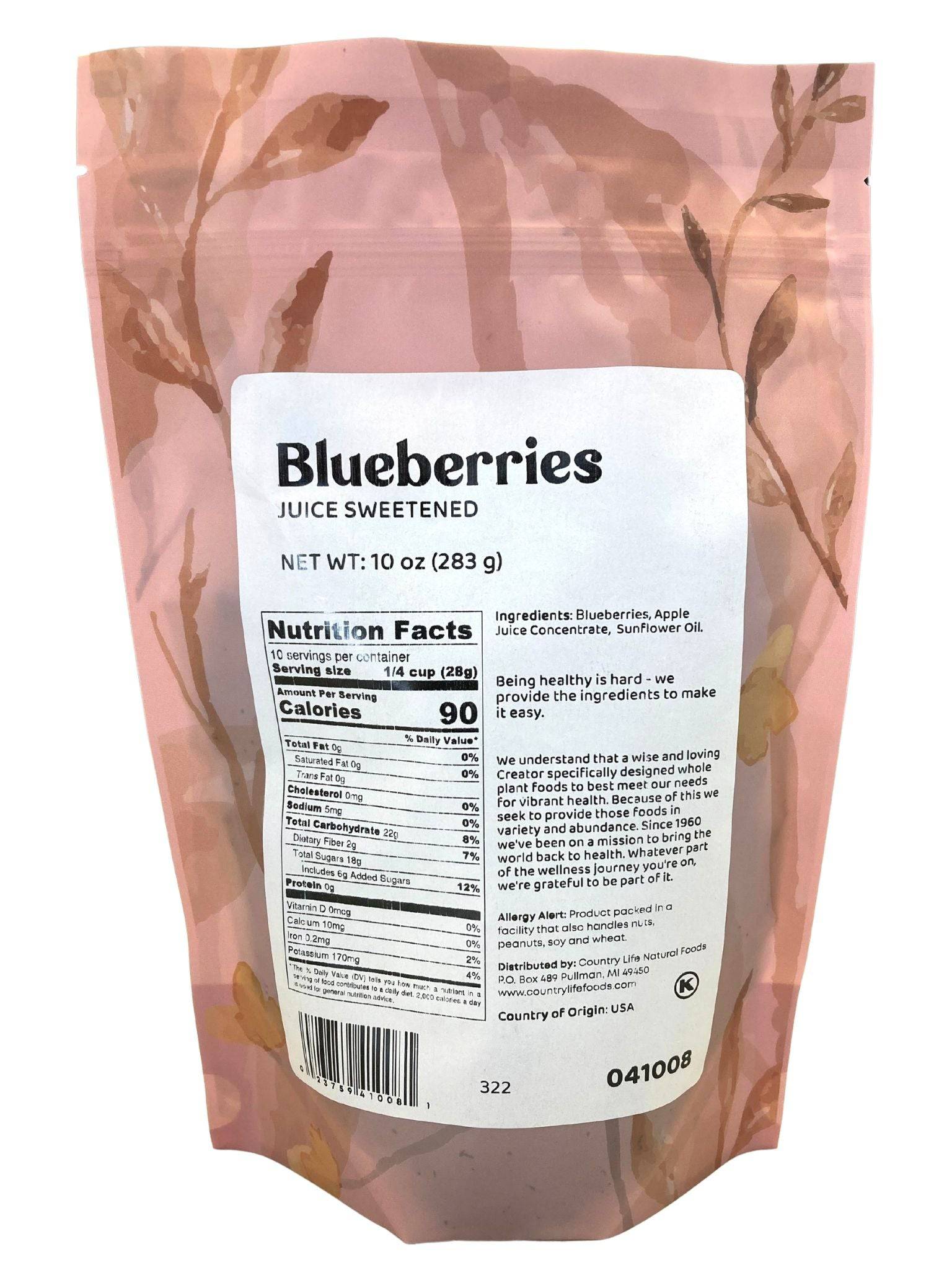 Blueberries, Juice Sweetened, Dried Fruit - Country Life Natural Foods