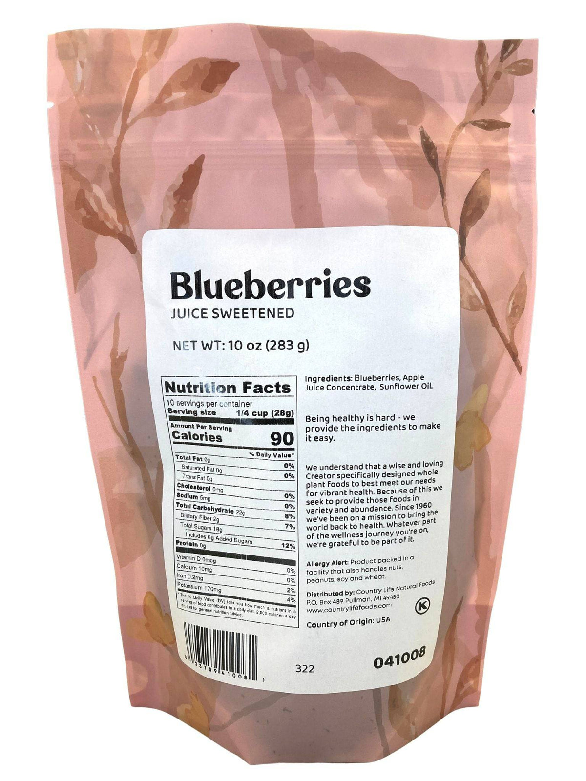 Blueberries, Juice Sweetened, Dried Fruit - Country Life Natural Foods