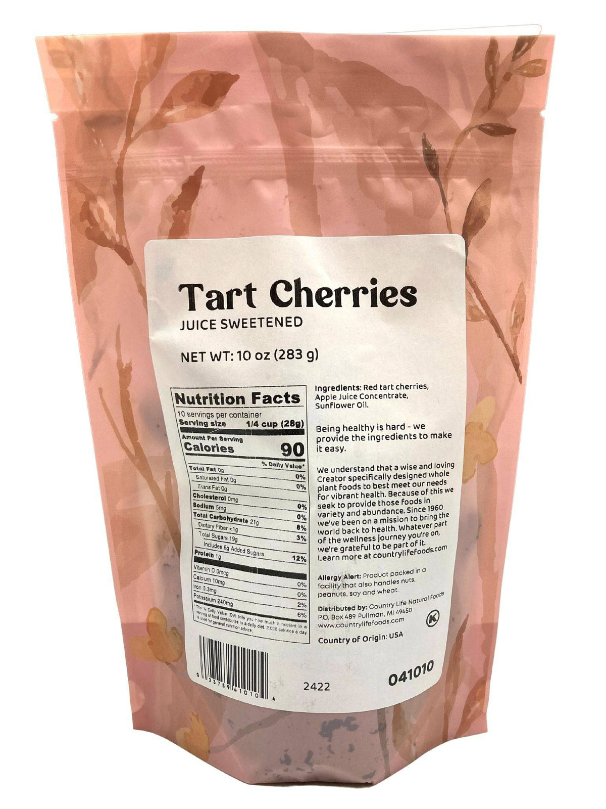 Cherries, Tart, Juice Sweetened, Dried Fruit - Country Life Natural Foods