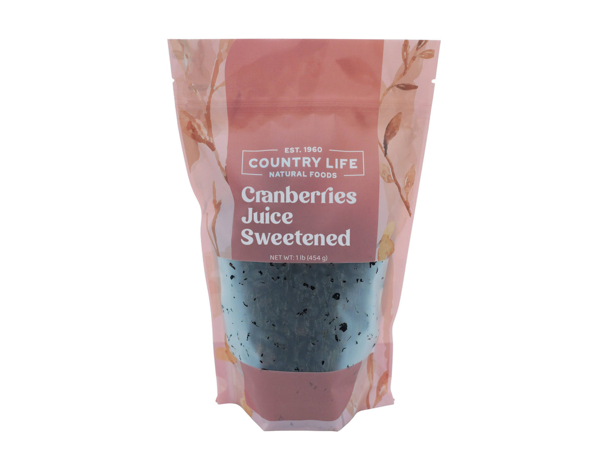 Cranberries, Juice Sweetened, Dried Fruit - Country Life Natural Foods