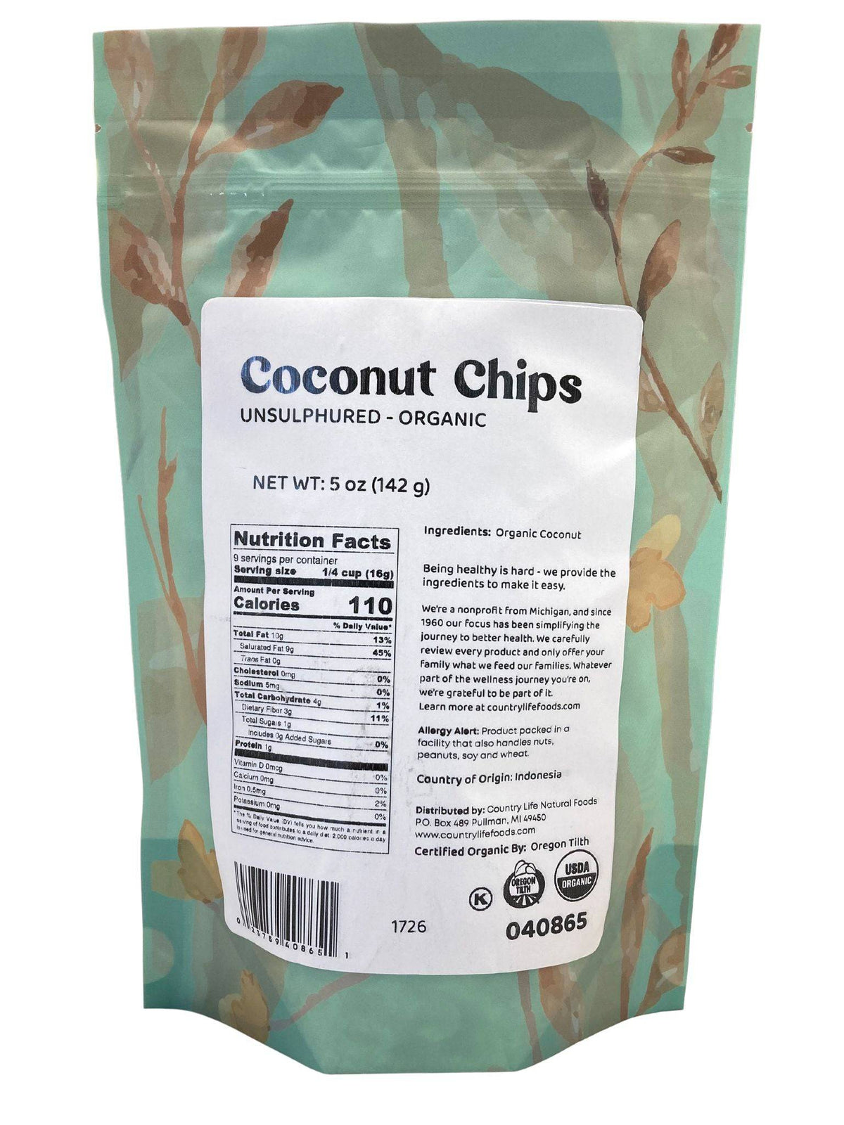 Coconut Chips, Organic, Dried Fruit - Country Life Natural Foods