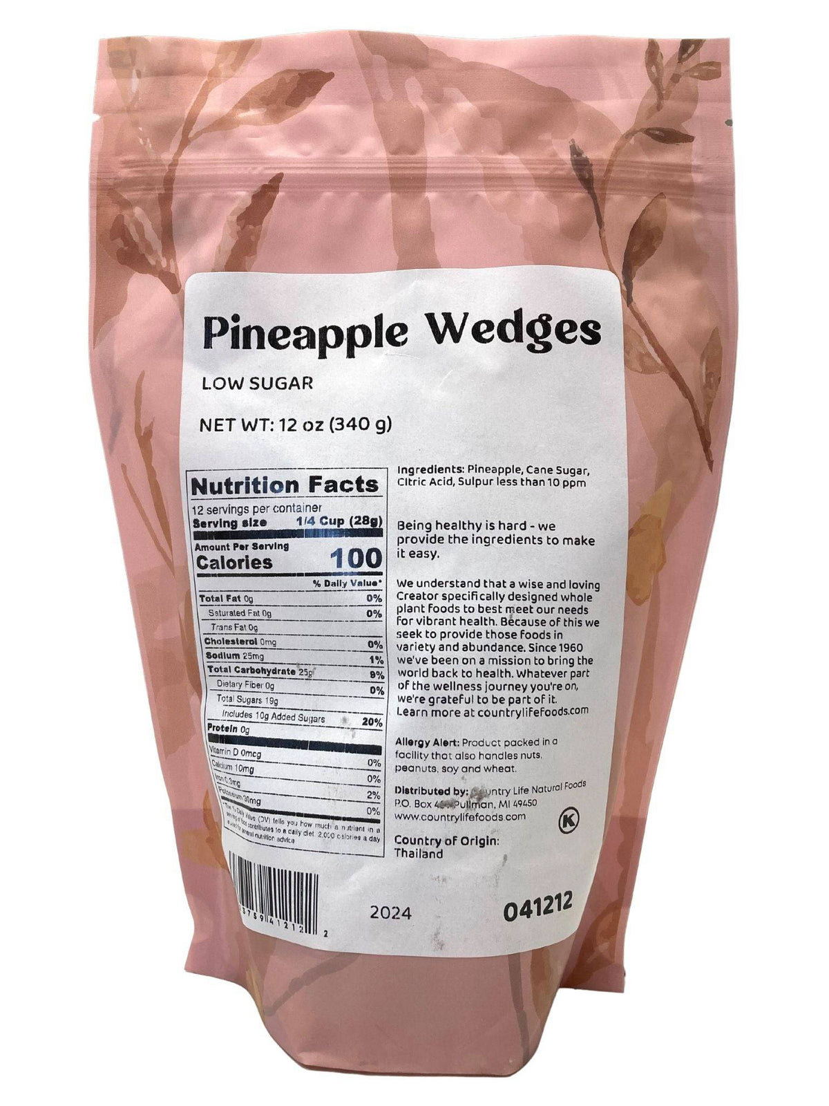 Pineapple Wedges & Tidbits, Low Sugar, Imported, Dried Fruit - Country Life Natural Foods