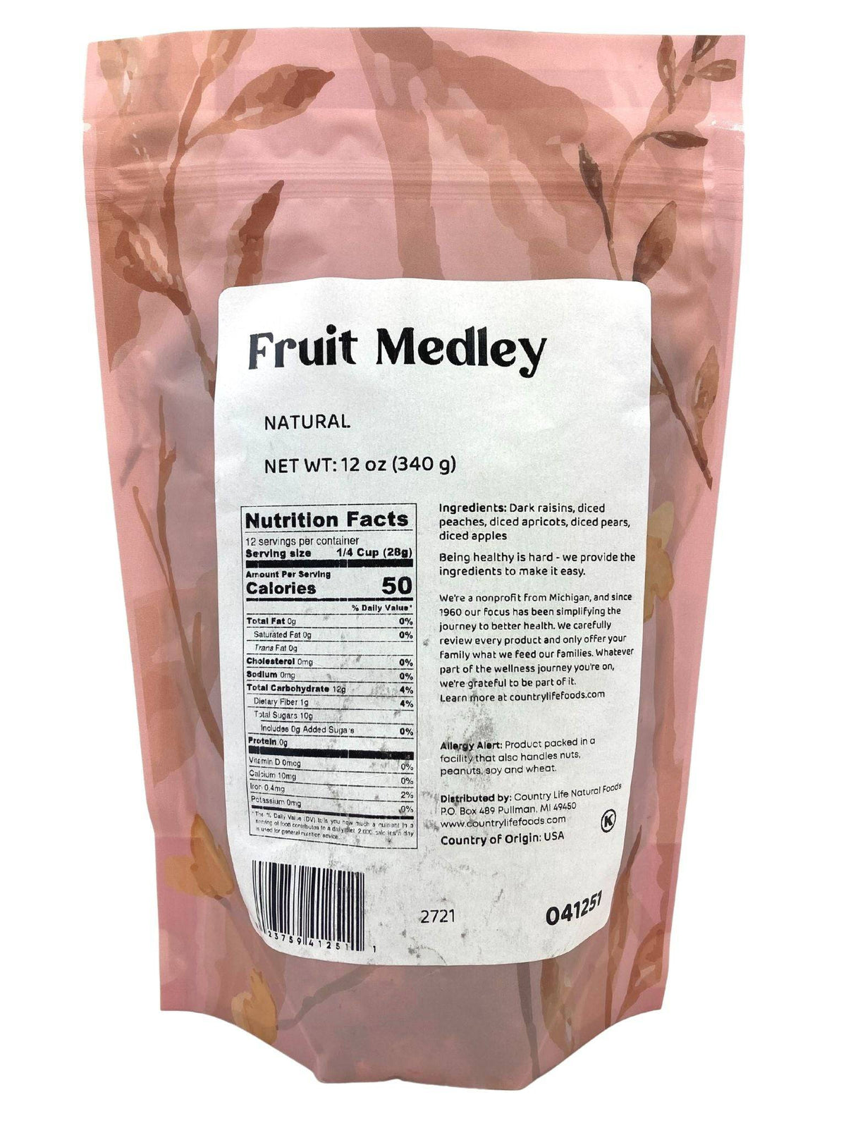 Fruit Medley, Natural, Dried Fruit - Country Life Natural Foods