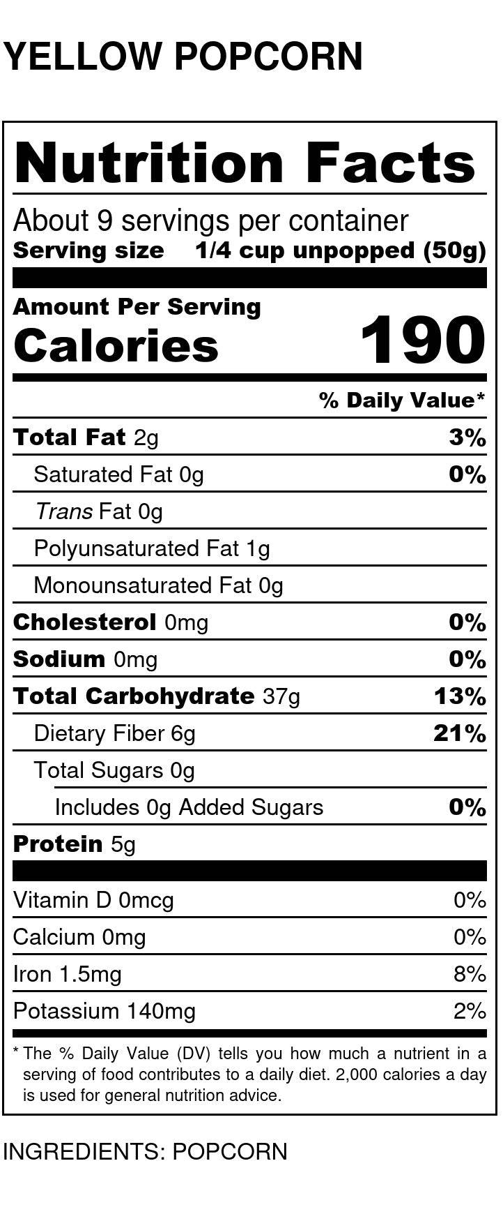 Popcorn, Yellow, Organic, Grains - Country Life Natural Foods