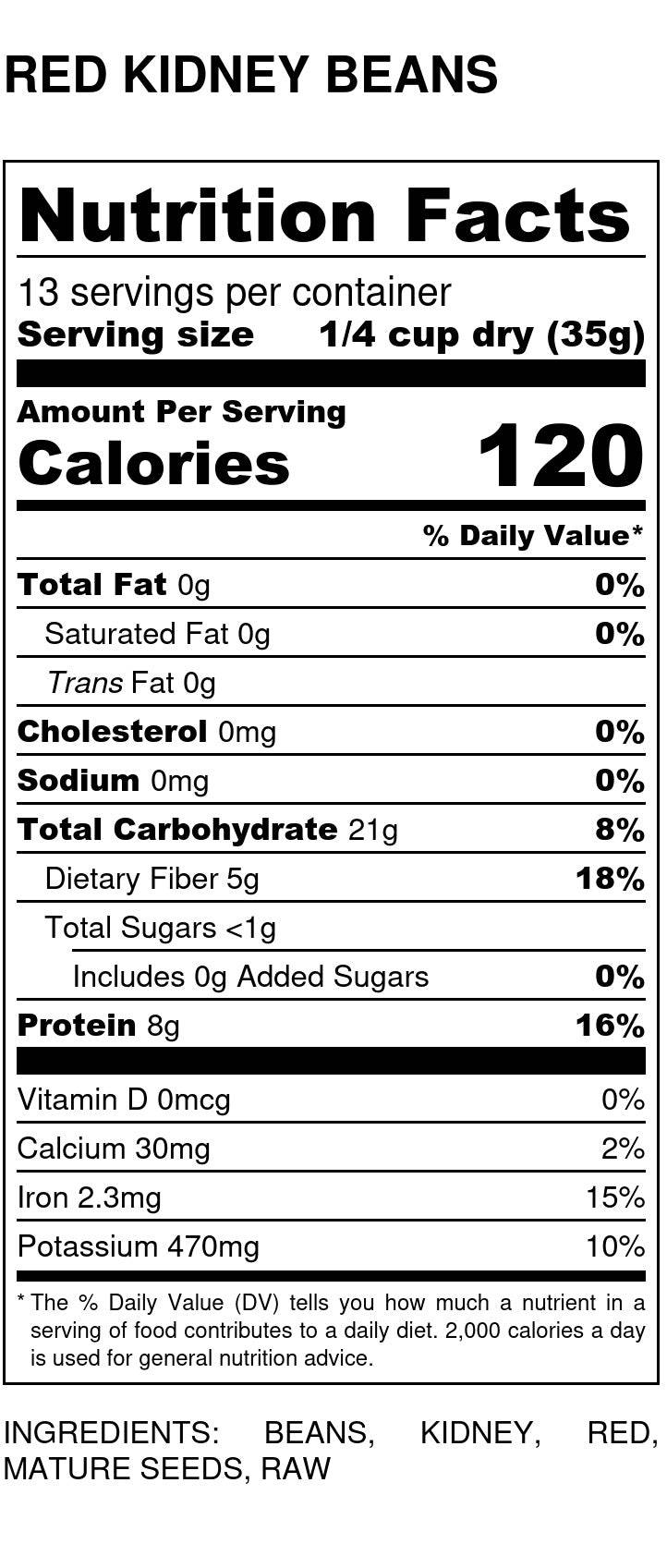 Kidney Beans, Dark Red, Beans - Country Life Natural Foods