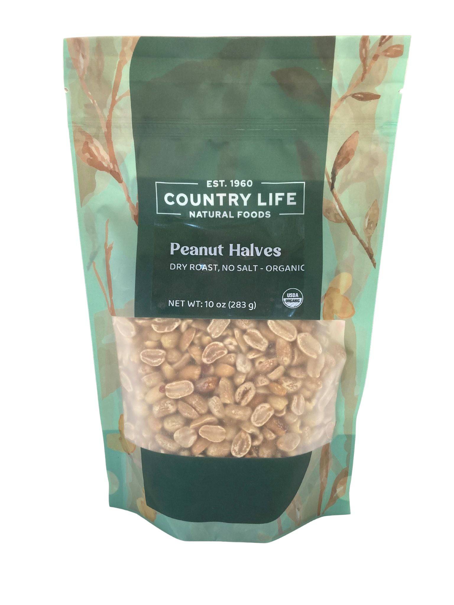 Peanuts, 1/2s Dry Roasted, No Salt, Organic, Nuts - Country Life Natural Foods