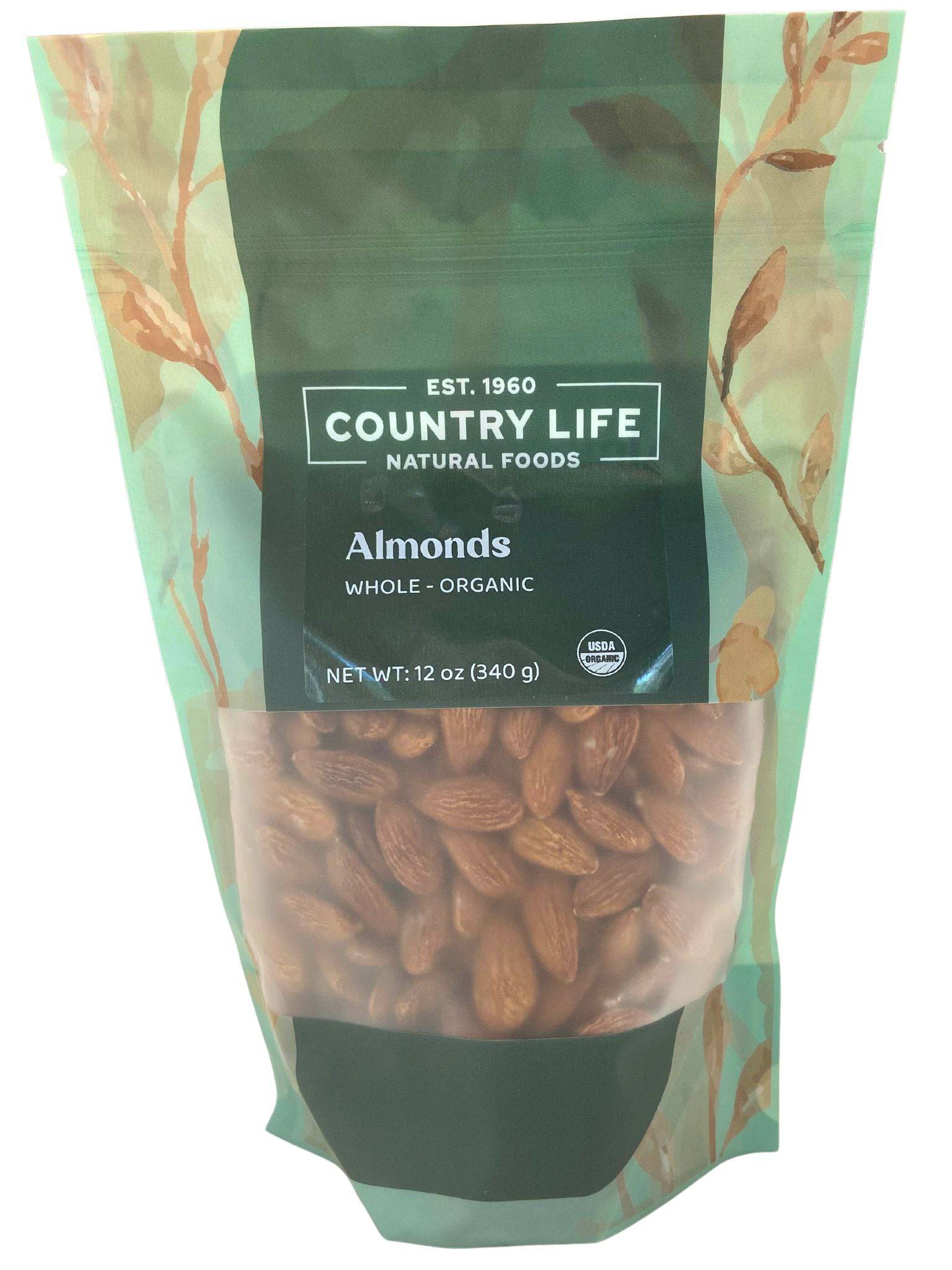 Almonds, Whole, Organic (Raw), Nuts - Country Life Natural Foods