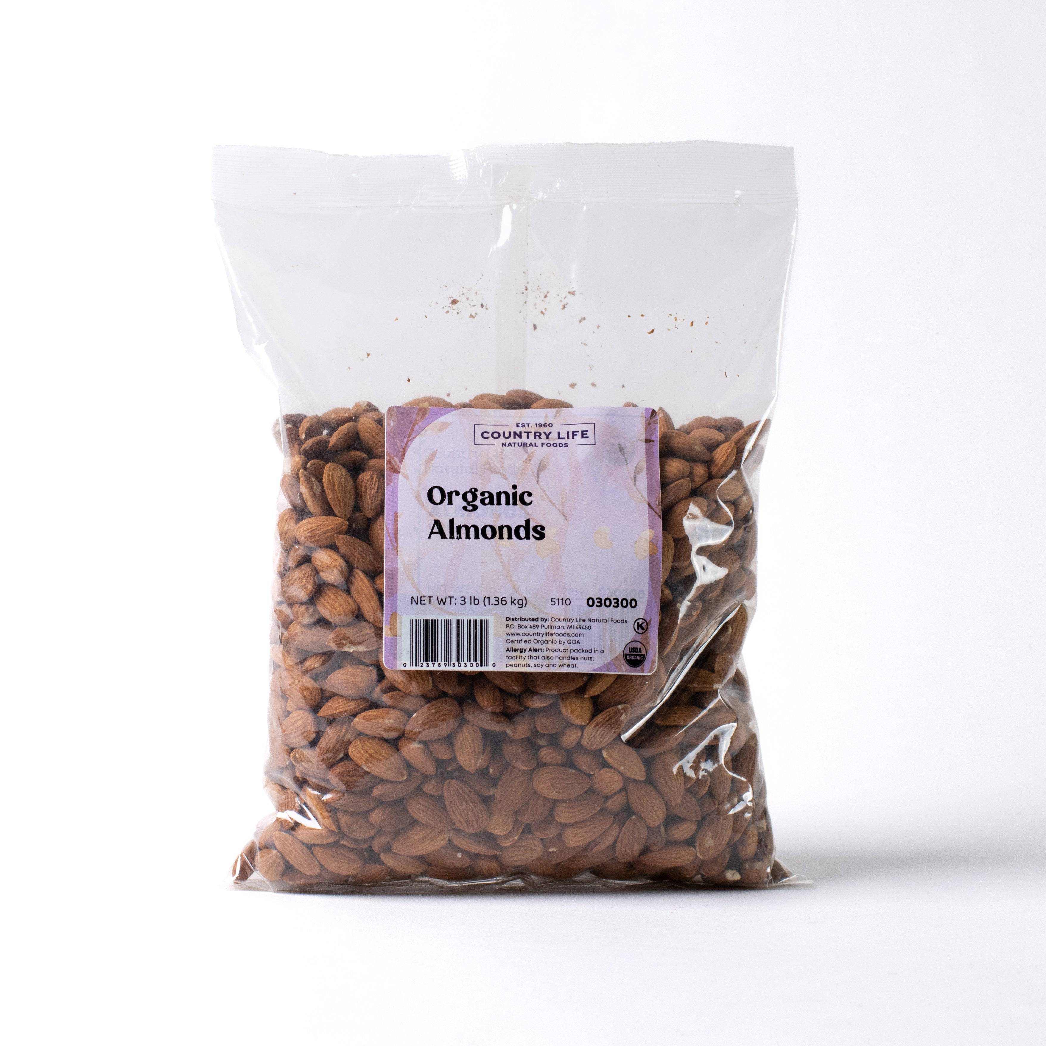Almonds, Whole, Organic (Raw), Nuts - Country Life Natural Foods