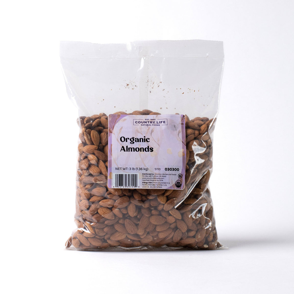 Almonds, Whole, Organic (Raw), Nuts - Country Life Natural Foods