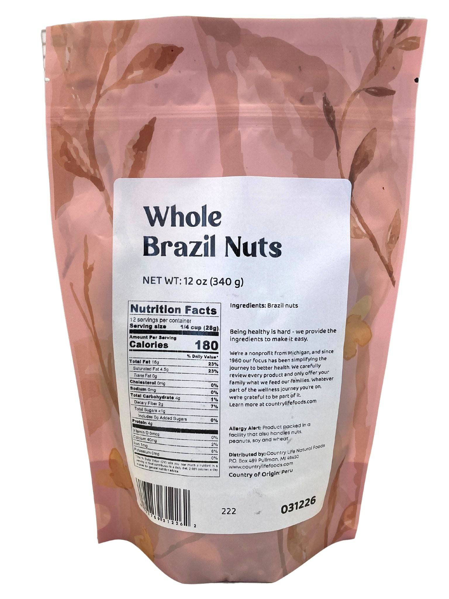 Brazil Nuts, Whole, Nuts - Country Life Natural Foods