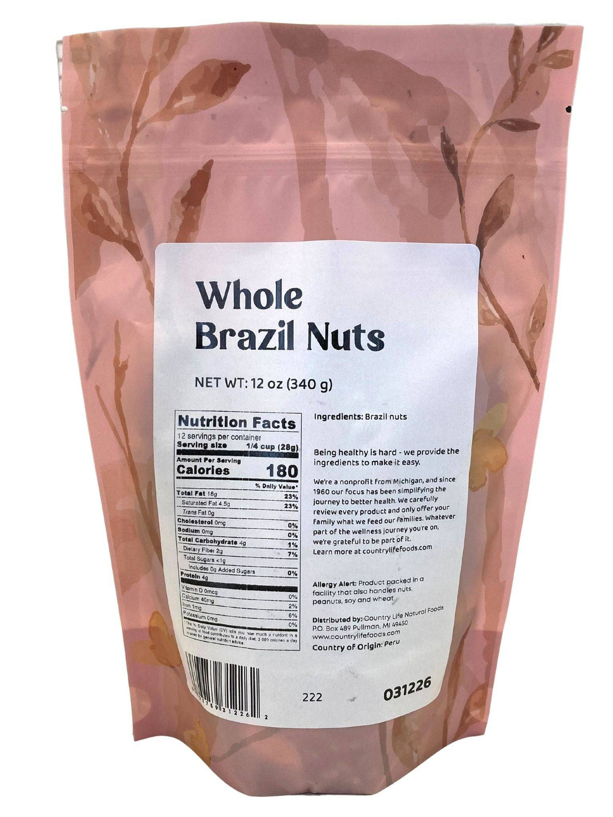 Brazil Nuts, Whole, Nuts - Country Life Natural Foods