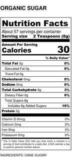Granulated Sugar, Cane Juice Crystal, Organic, Other Sweeteners - Country Life Natural Foods