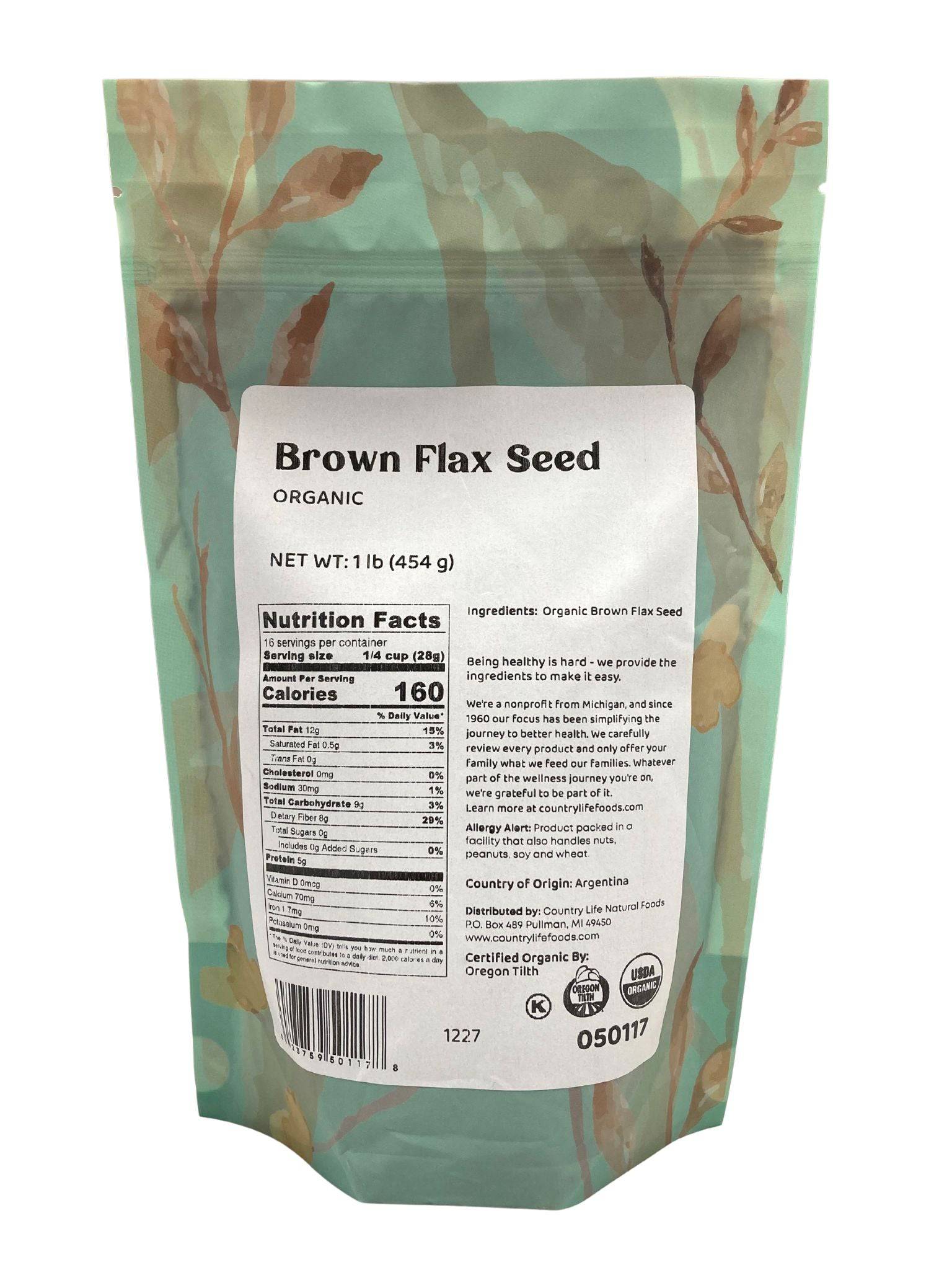 Flax Seeds, Brown, Organic, Seeds - Country Life Natural Foods