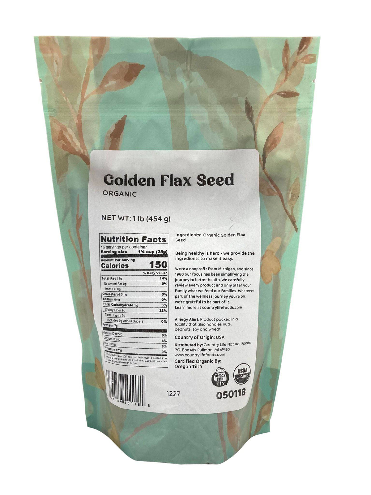 Flax Seeds, Golden, Organic, Seeds - Country Life Natural Foods