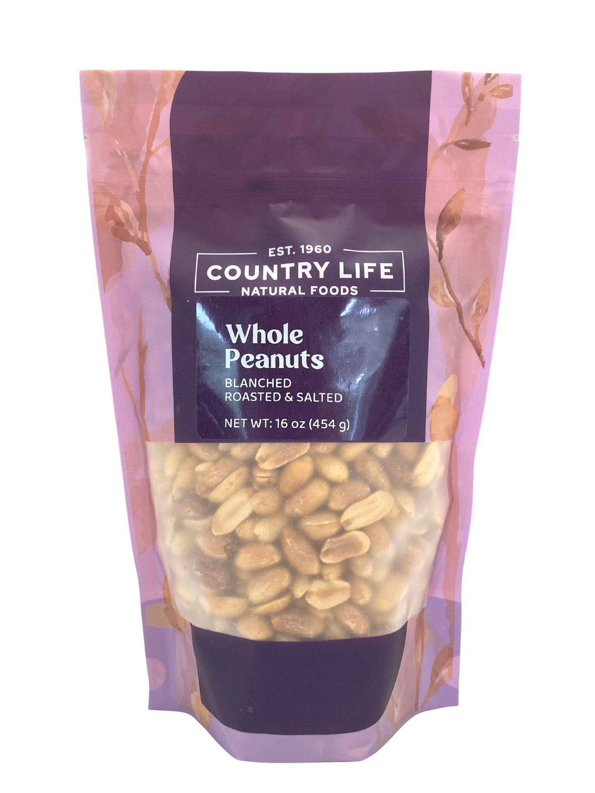 Peanuts, Whole, Blanched, Roasted, Salted, Nuts - Country Life Natural Foods