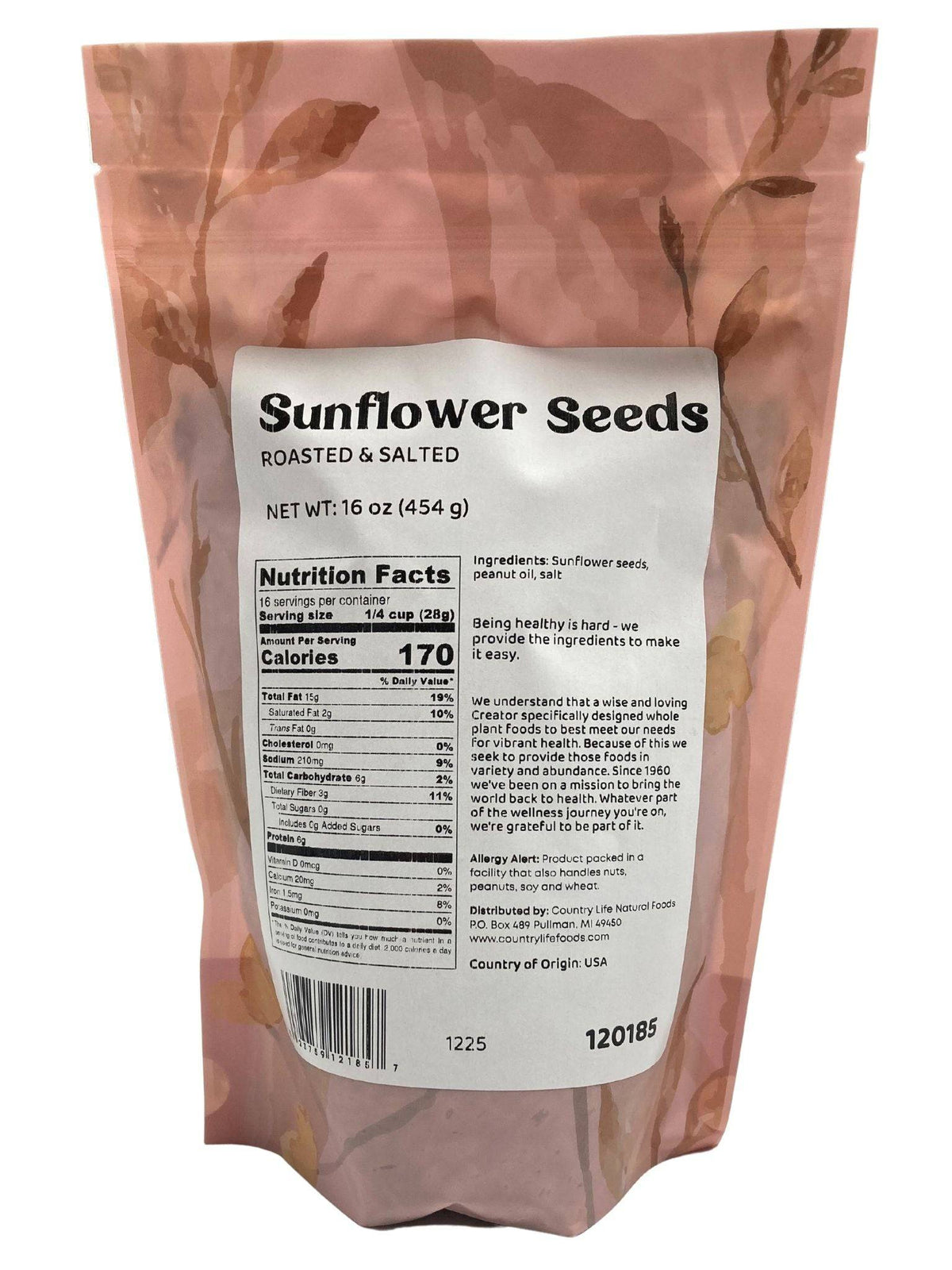 Sunflower Seeds, Roasted, Salted, Seeds - Country Life Natural Foods