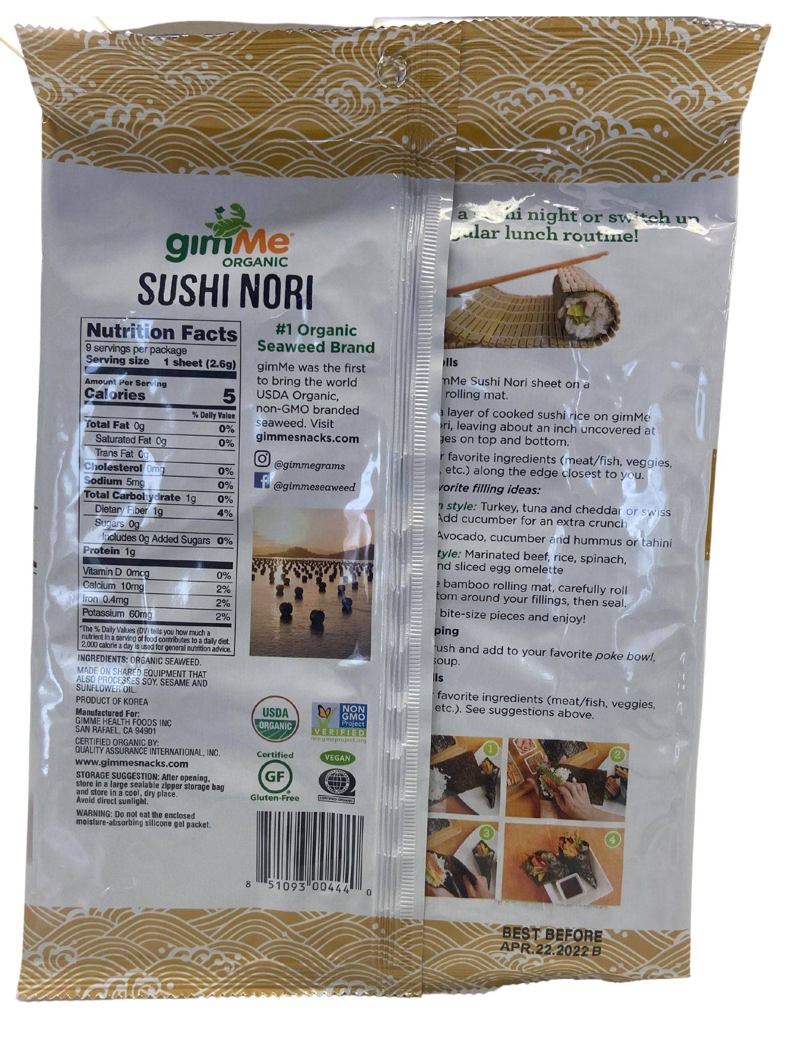 Sushi Nori, Organic, Savory Snacks - Country Life Natural Foods
