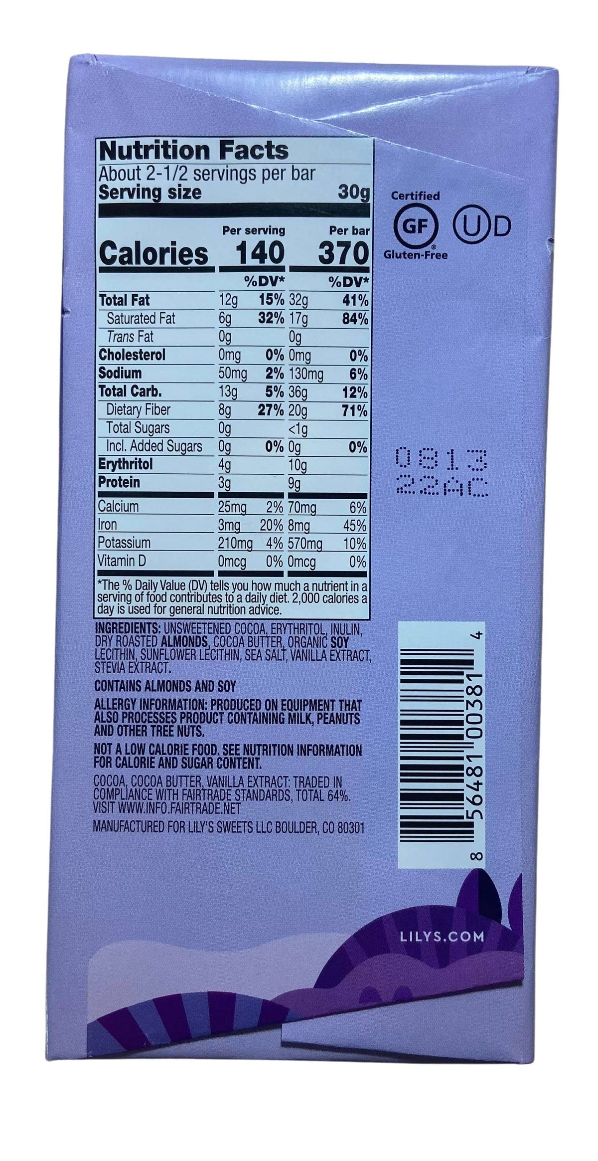 Chocolate Bars, Dark, Stevia Sweetened, Lily's, Chocolate - Country Life Natural Foods