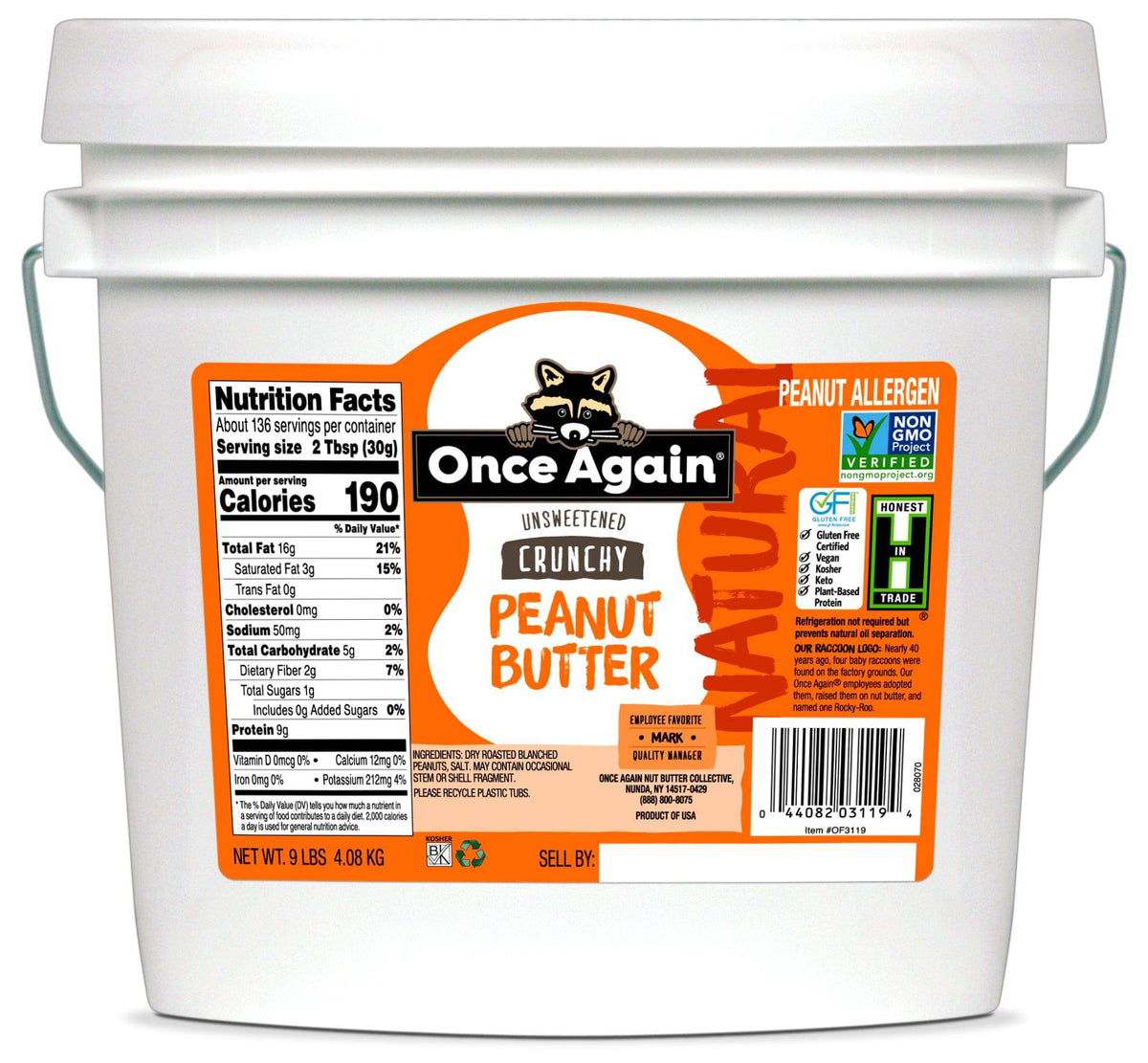 Peanut Butter, Crunchy, Nut & Seed Butters - Country Life Natural Foods